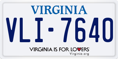 VA license plate VLI7640