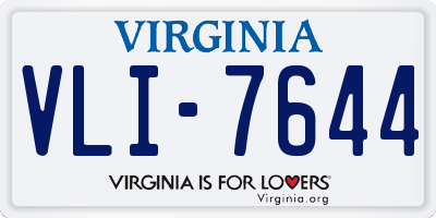VA license plate VLI7644