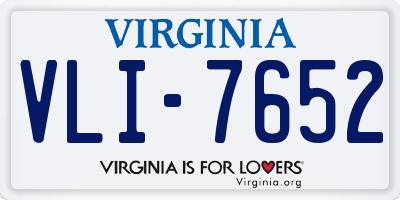 VA license plate VLI7652