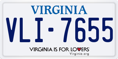 VA license plate VLI7655