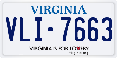 VA license plate VLI7663