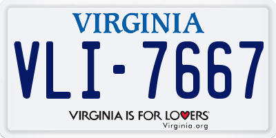 VA license plate VLI7667