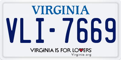VA license plate VLI7669