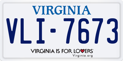 VA license plate VLI7673