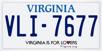 VA license plate VLI7677