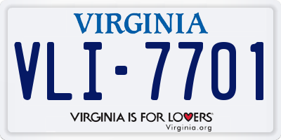 VA license plate VLI7701
