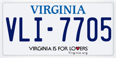VA license plate VLI7705
