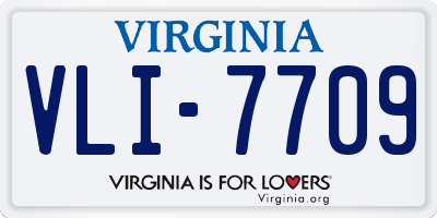 VA license plate VLI7709