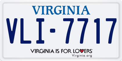 VA license plate VLI7717
