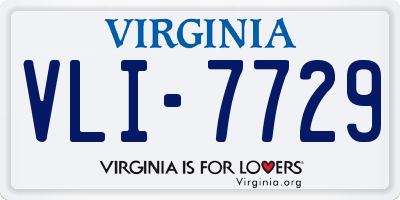 VA license plate VLI7729