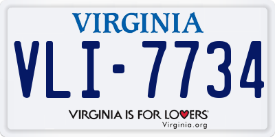 VA license plate VLI7734