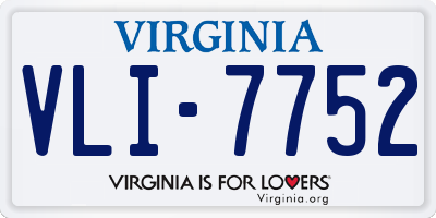 VA license plate VLI7752