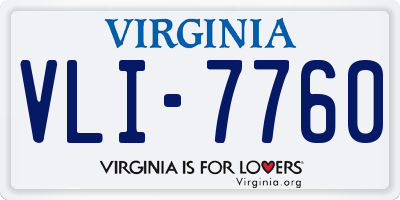 VA license plate VLI7760