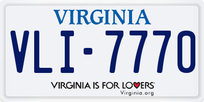 VA license plate VLI7770