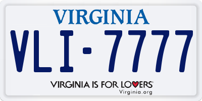 VA license plate VLI7777