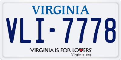 VA license plate VLI7778