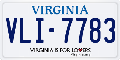 VA license plate VLI7783