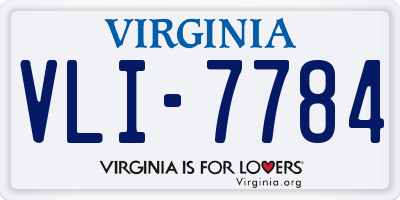 VA license plate VLI7784