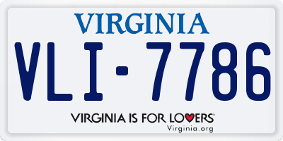 VA license plate VLI7786
