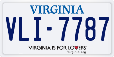 VA license plate VLI7787