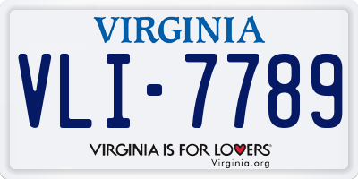 VA license plate VLI7789