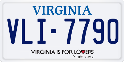 VA license plate VLI7790