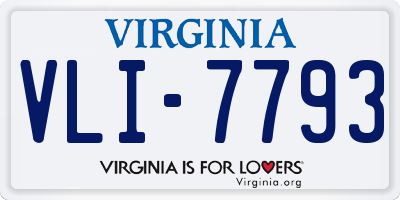 VA license plate VLI7793