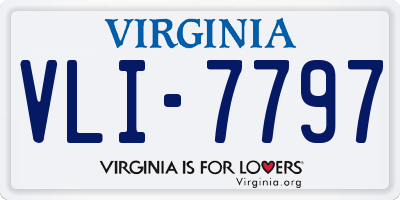 VA license plate VLI7797
