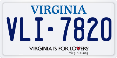 VA license plate VLI7820