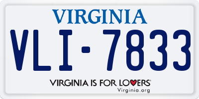 VA license plate VLI7833