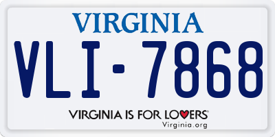 VA license plate VLI7868