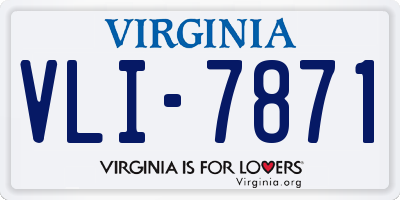 VA license plate VLI7871
