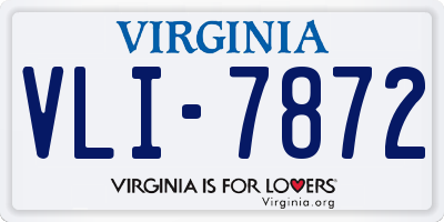VA license plate VLI7872