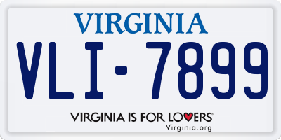 VA license plate VLI7899