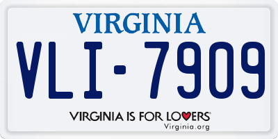 VA license plate VLI7909