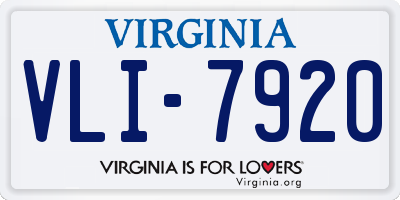 VA license plate VLI7920