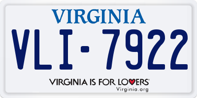 VA license plate VLI7922
