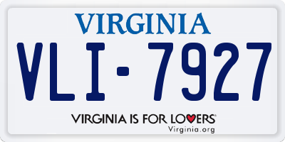 VA license plate VLI7927