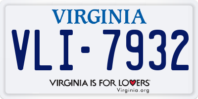 VA license plate VLI7932