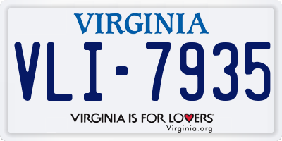 VA license plate VLI7935