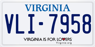 VA license plate VLI7958