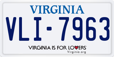 VA license plate VLI7963