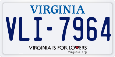 VA license plate VLI7964