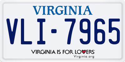VA license plate VLI7965