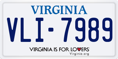 VA license plate VLI7989