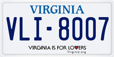 VA license plate VLI8007