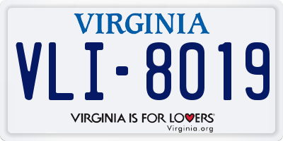 VA license plate VLI8019