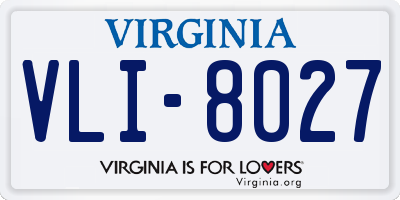 VA license plate VLI8027