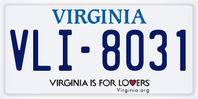 VA license plate VLI8031