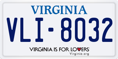 VA license plate VLI8032